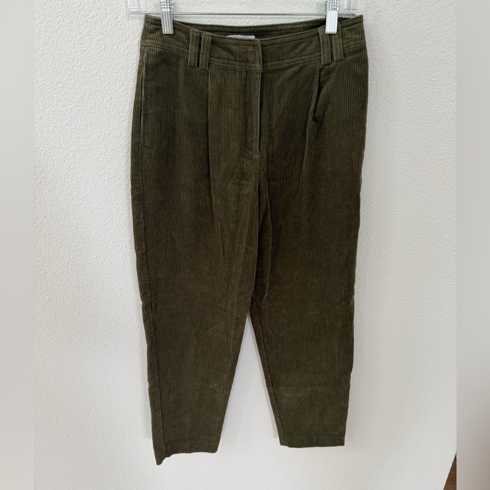 Topshop Dark Green Corduroy Pants